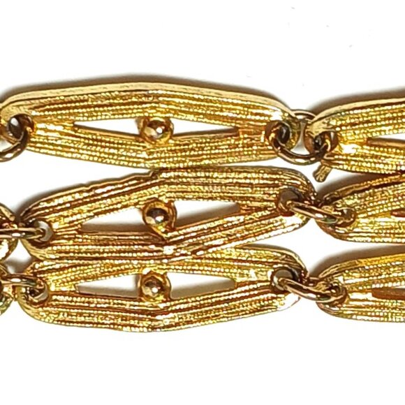 Vintage Gold Multi-strand Oriental Bracelet, Classy Chain Bracelet for Women - Picture 3 of 11
